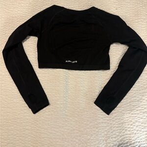 Alphalete Women's Black Long Sleeve Crop Top